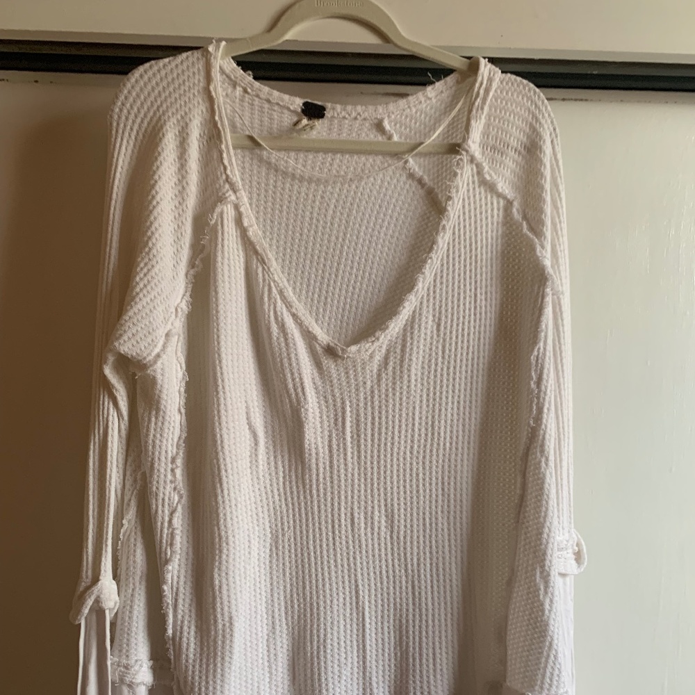 Free People Long-Sleeved Raw Hem Top / Tunic (Size S)
